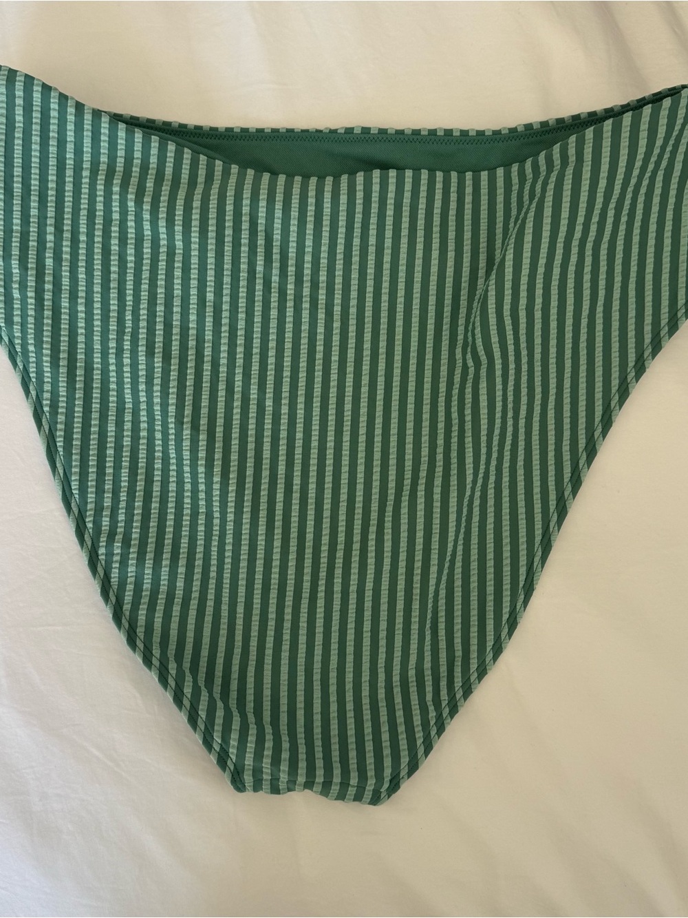 Never worn - A&F High-Waist Bandeau Bikini bottom in Sage Green Stripe - Picture 5 of 6